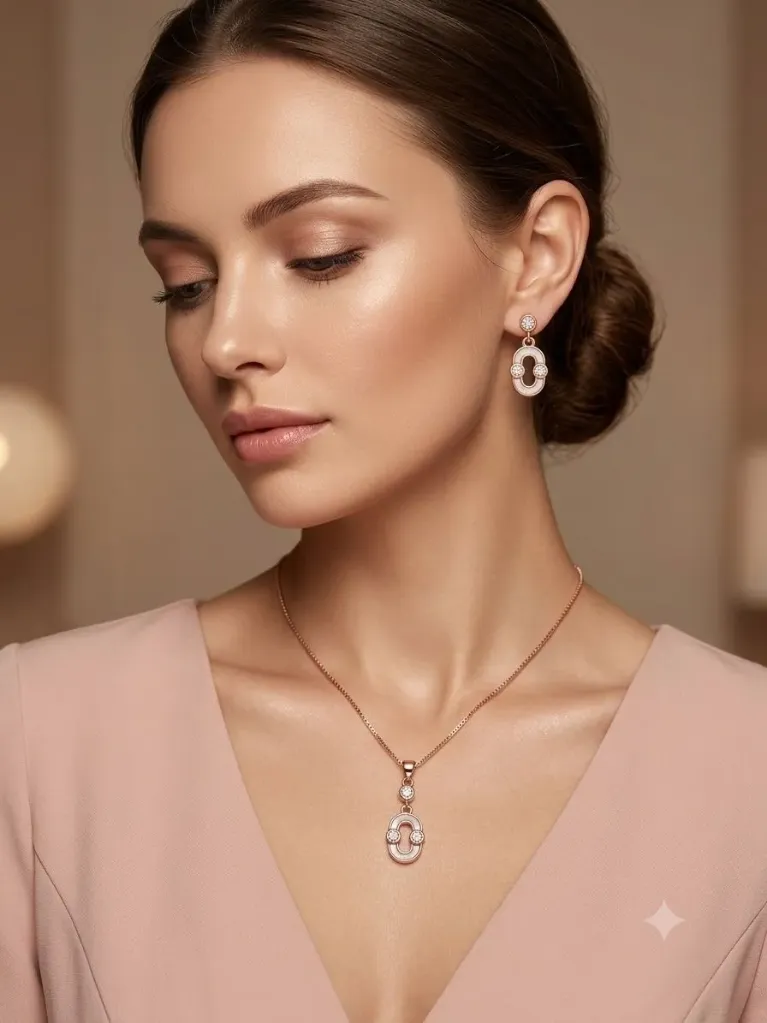 AURA DROP ROSESILVER PENDAL SET