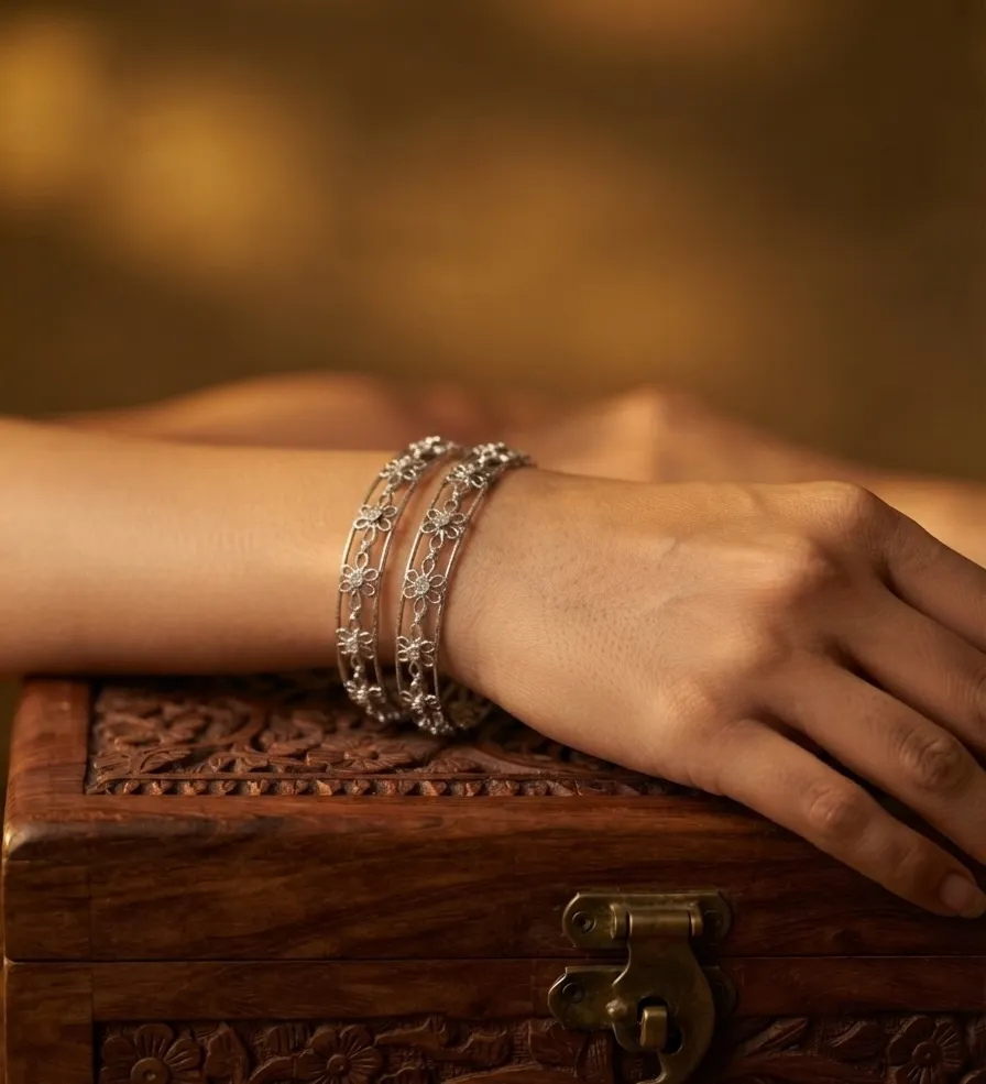 ANTIQUE FLOWER BANGLES
